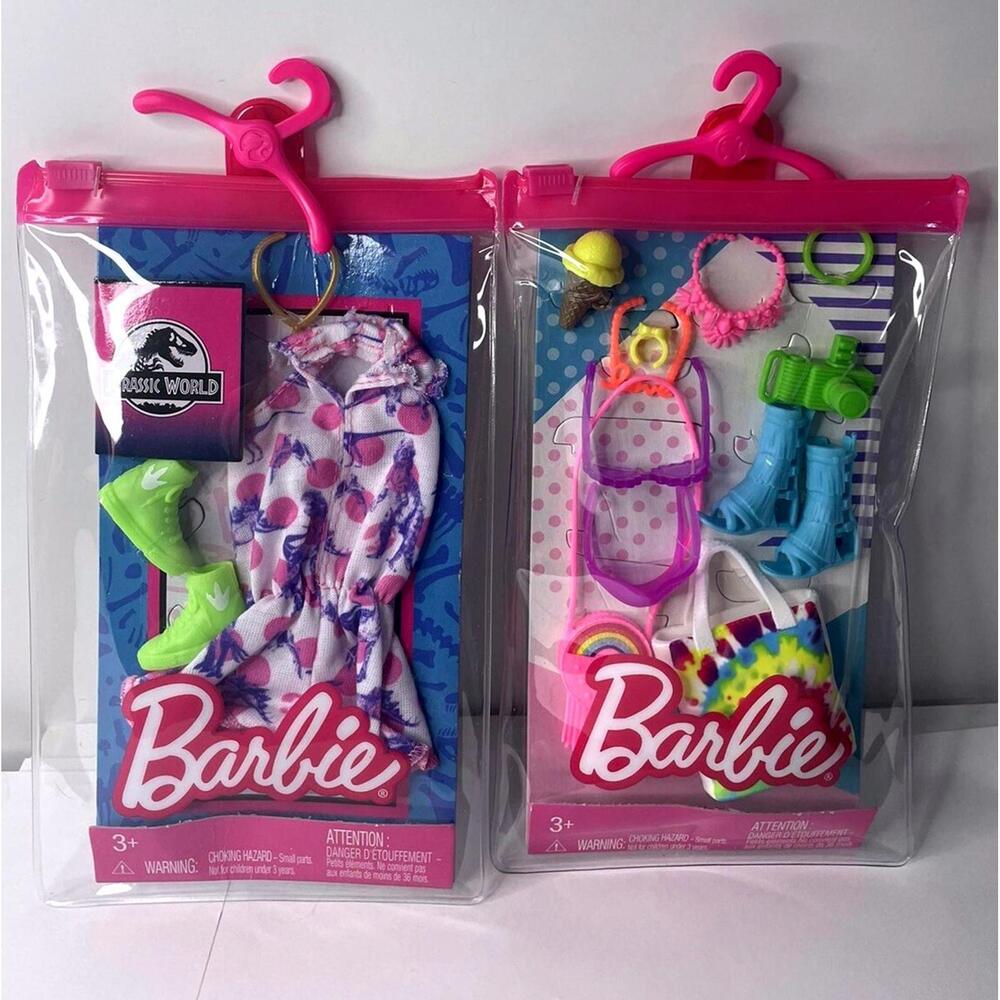 Barbie Clothing & Accessories LOT of 2 One Jurassic World Outfit New